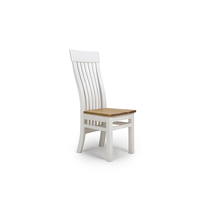 Portland White Finish Slat Back Chair - Click Image to Close